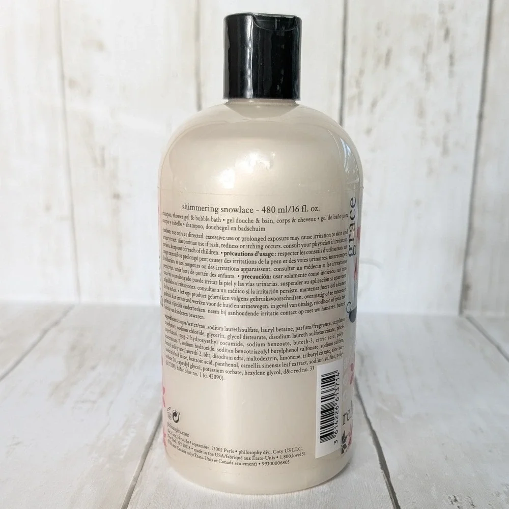 Philosophy‎ Shimmering Snowlace Shower Gel Shampoo Bubble Bath 16oz New Sealed